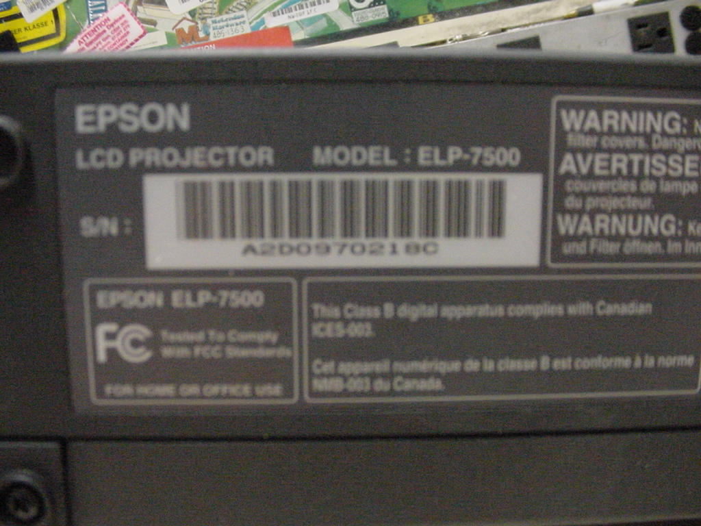 Epson ELP7500 Tag