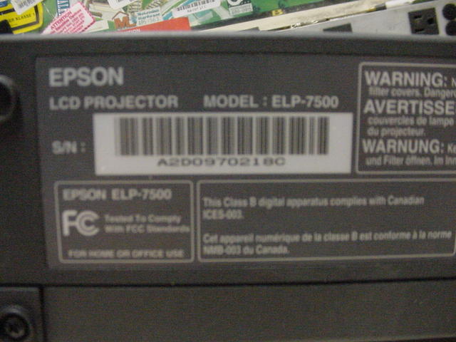 Epson ELP7500 Tag